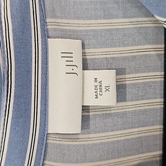 J.jill Butter soft! Blue black and white striped long sleeve button-up XL - Picture 6 of 7